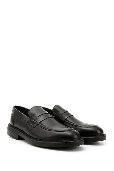 GÖNDERİ(R) Men's Black Genuine Leather Loafer Shoes