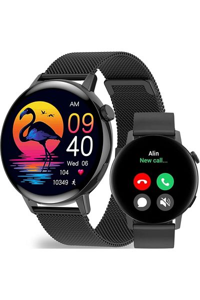 Smart Vibe SmartWatch DT™ WATCH3 MINI, Bluetooth HD Calling, 1.19" Borderless 4D, GPS Route Tracking, Black