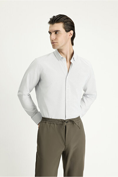 Kiğılı Μακρυμάνικο πουκάμισο με λεπτή εφαρμογή με λεπτή εφαρμογή, βαμβακερό εύκολο στο σιδέρωμα με κουμπιά