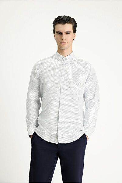 Kiğılı Μακρυμάνικο πουκάμισο με λεπτή εφαρμογή, ριγέ βαμβακερό πουκάμισο με κουμπιά