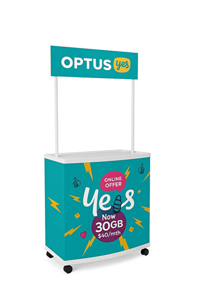 ÖzgürceSeç Kare Tekerlekli Reklam Tanıtım ve Tadım Standı