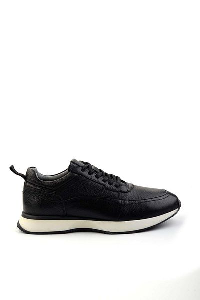 Bambi Black Floater Genuine Leather Men's Sneaker E 01585748540