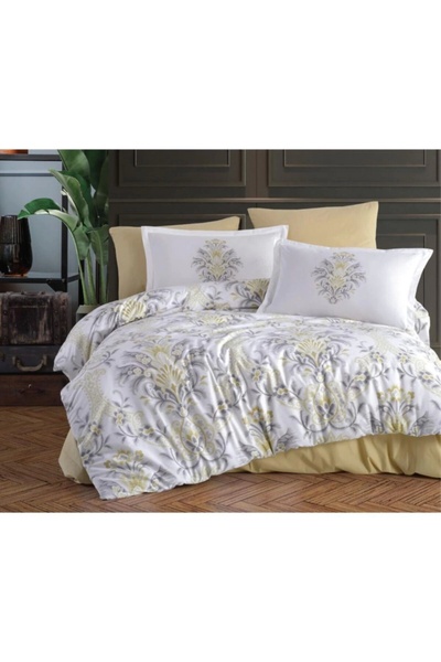 Clasy Ranforce Duvet Cover Set Double Liya V1 Gray