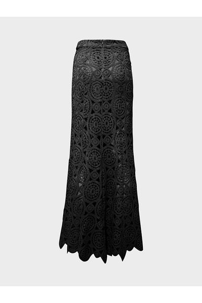 RİVUS Maxi Length Lace Skirt - Black