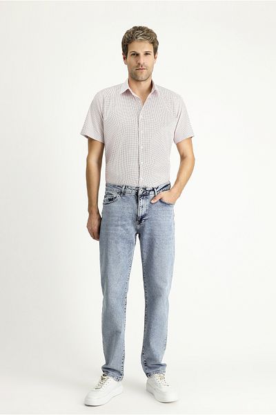 Kiğılı Printed Slim Fit Cotton Shirt - Short Sleeve