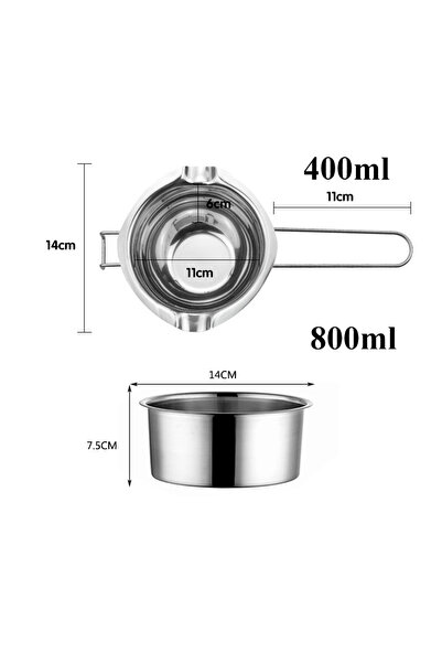Choice 0.4L and 0.8L 1200ml Candle Wax Melting Pot with 2400ml Stainless Stee...