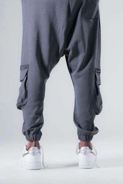 Superbluemexico Ανδρικό παντελόνι Cargo Pocket Grey Jogger Baggy