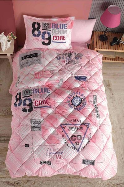 Clasy Ranforce Pink Denim Children's Quilt - Single