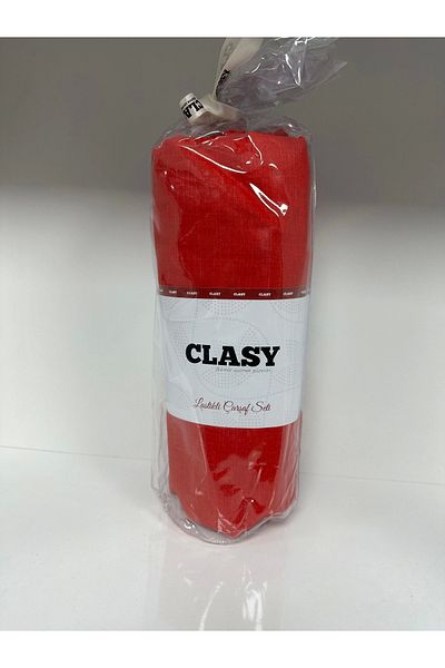 Clasy Ranforce Elastic Sheet Set Double Patterned Red