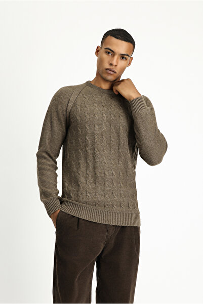 Kiğılı Трикотажен пуловер с кръгло деколте с обикновена кройка