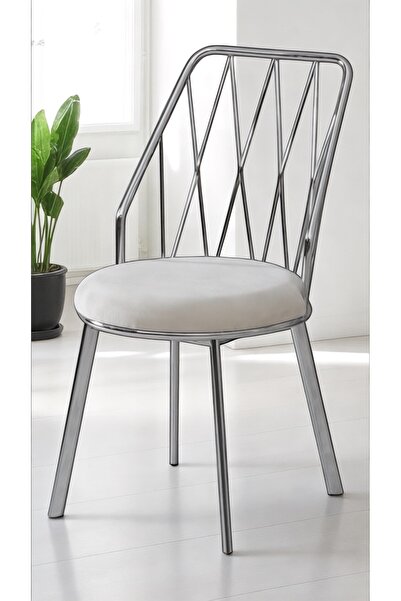 Buketim Mobilya Yıldız Pro Demir-metal (6 LI) Kaplamalı Tel Sandalye Cafe Restoran Vs Babyface Kumaşlı