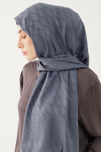 MİRSOY SCARF Smoked Jacquard Shawl - Silky with Wave Pattern