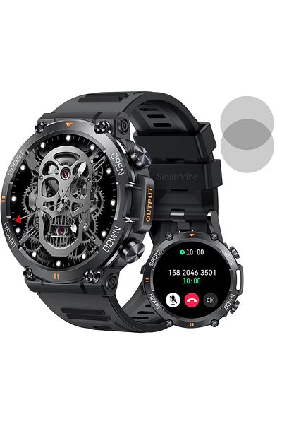 Smart Vibe Military Smartwatch G56™ WATCH Call Bluetooth 1.39" Ultra Touch, AI Voice Assistant, Sport Mode, Black