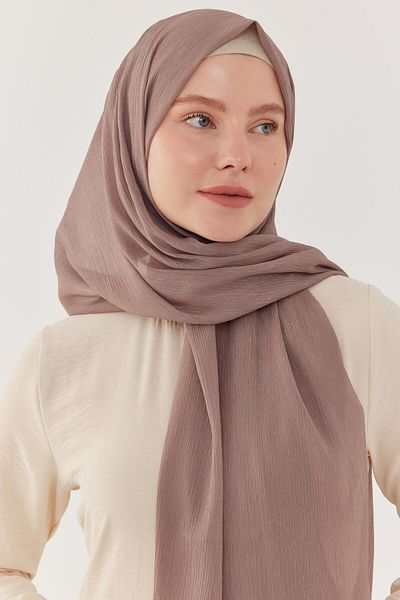 MİRSOY SCARF Dark Mink Glittered Yoryo Shawl