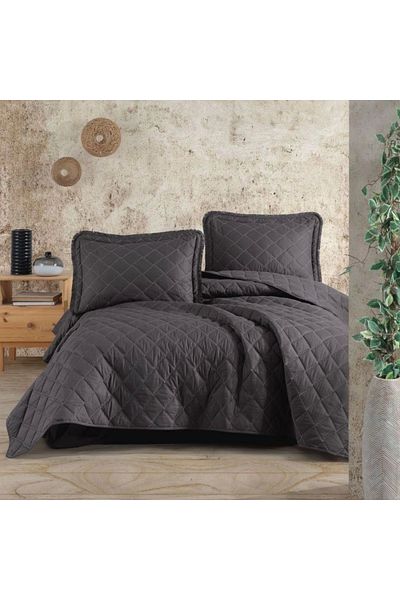 Clasy Ranforce Bedspread Single Taffana V1 Anthracite