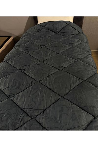 Clasy Satin 100% Cotton Satin Single Quilt Marbella V1 Indigo Gray
