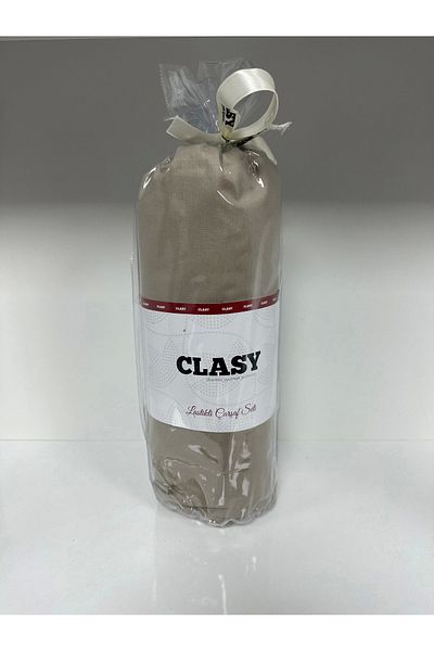 Clasy طقم ملاءات مرنة فردية من Ranforce - بني فاتح عادي