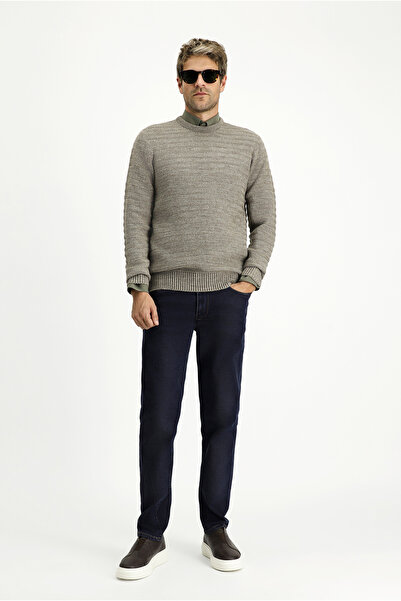 Kiğılı Pulover de tricotaj cu model cu decolteu rotund