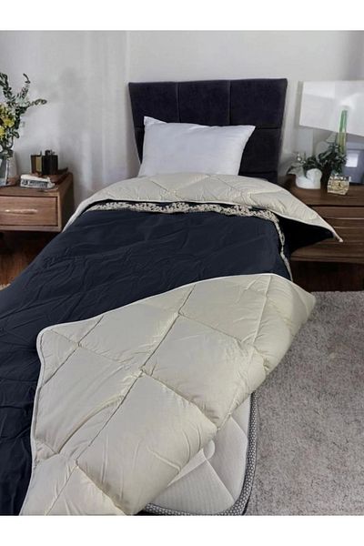 Clasy Satin 100% Cotton Satin Single Quilt Osela V4 Indigo Gray