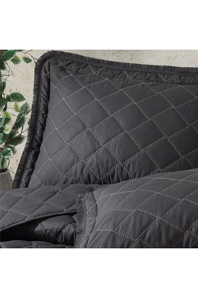 Clasy Ranforce Bedspread Single Taffana V1 Anthracite
