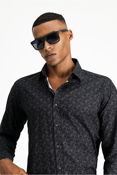 Kiğılı Αθλητικό βαμβακερό πουκάμισο με μακρυμάνικο Slim Fit Slim Fit