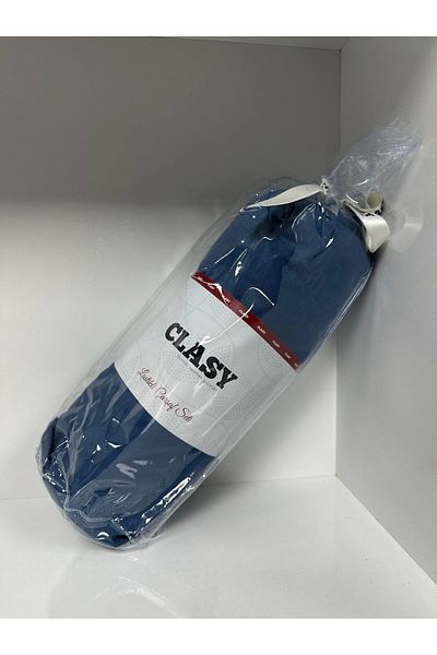 Clasy طقم ملاءات مطاطية مزدوجة من Ranforce باللون الأزرق الداكن