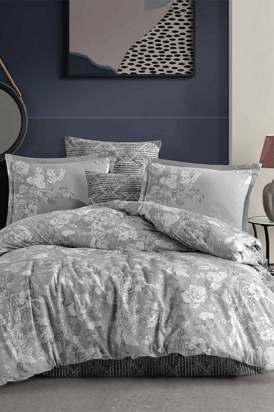 Clasy Σετ Παπλωματοθήκη Destin Grey Διπλό