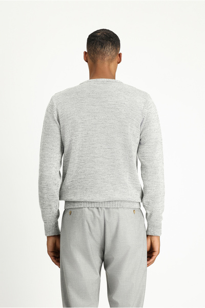 Kiğılı Bisiklet Yaka Regular Fit Desenli Triko Kazak