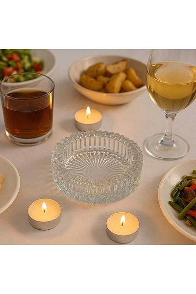ÇARŞIMSEPETTE Crystal Luxury Glass Ashtray 14cm