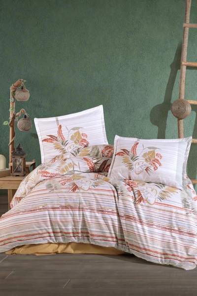 Clasy غطاء لحاف رانفورس أوليفا V1 بلون الخردل - مزدوج