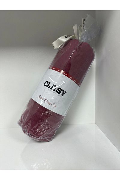 Clasy Ranforce Single Elastic Sheet Set - Plain Claret Red