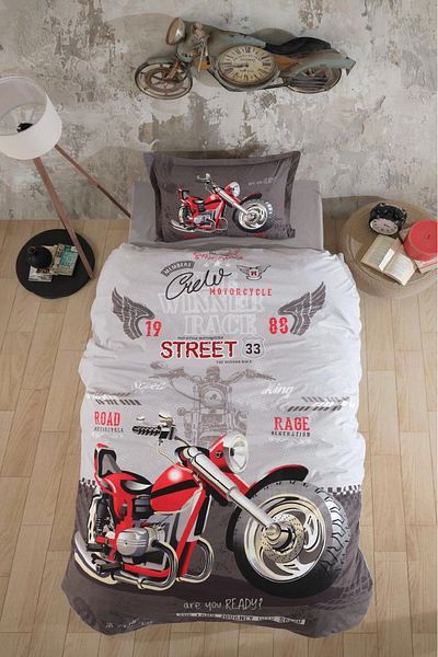 Clasy Street King Gray Single Duvet Cover Set - 100% Cotton