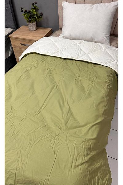 Clasy 100% Cotton Ranforce Single Double Sided Quilt White-Pistachio Green
