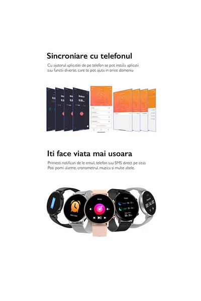 Smart Vibe SmartWatch ACTIVE™ 1.3" FULL Touch, Health Monitoring, 24/7 Fitness Tracker, 2 Bracelets, Silver