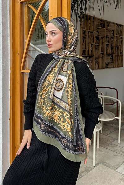 lamelif.com Versa Desen Pamuk Şal Haki