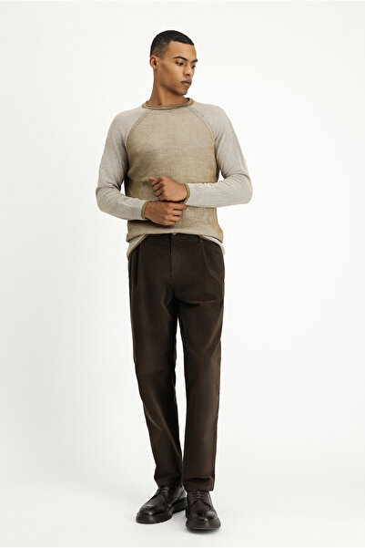 Kiğılı Pulover de tricotaj cu dungi slim cu decolteu