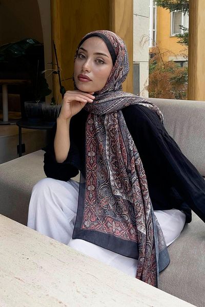 lamelif.com Памучен шал с ретро модел