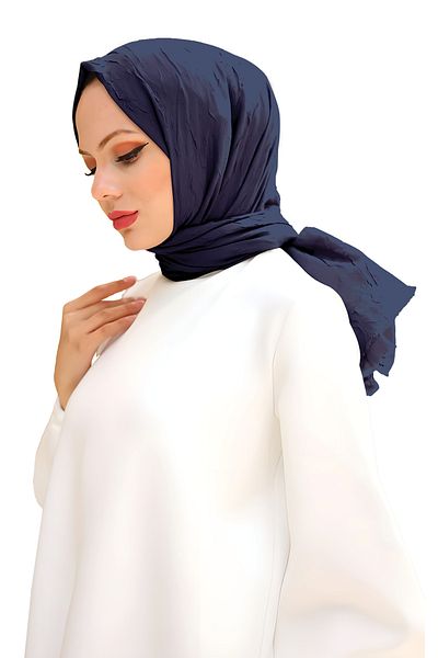 Altobeh Σάλι Bamboo Kraş - Navy Blue