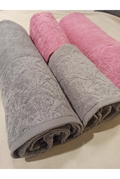 ŞENER HOME Набір для ванної кімнати з 4 предметів, рушник для ванної та рушник для голови - сірий та ліловий