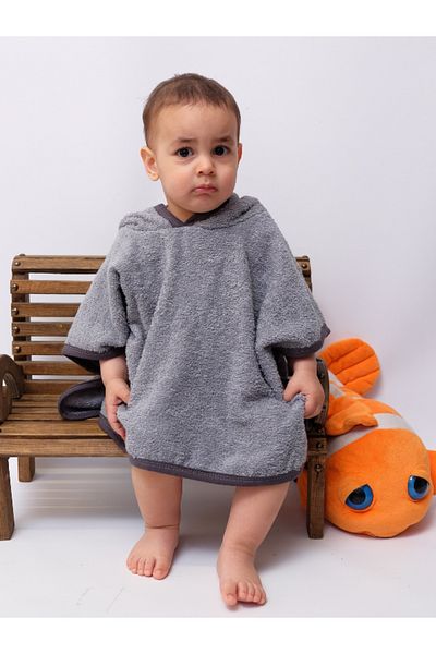 Damla Organic 100% Cotton Hooded Beach Kids Baby Poncho Bathrobe Bath Towel Hooded