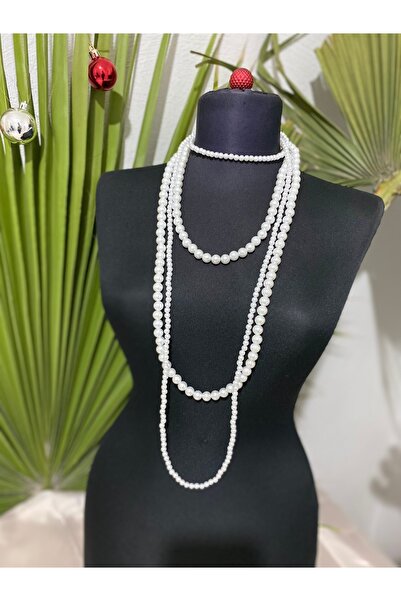 TUHAM AKSESUAR LONG ÇOKLU İNCİ KOLYE