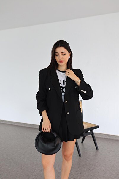 HAZELANNA Set fustă-jachetă premium neagră