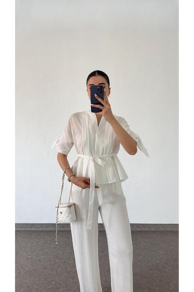 HAZELANNA قميص فوال أبيض