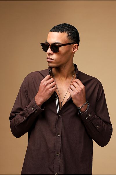 Kiğılı Long Sleeve Regular Fit Button Collar Linen Look Sports Cotton Shirt