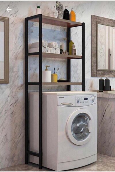WOODHOME Çamaşır Makinesi Üstü Düzenleyici Raf Banyo Rafı Makina Üstü Çok Amaçlı Dolap