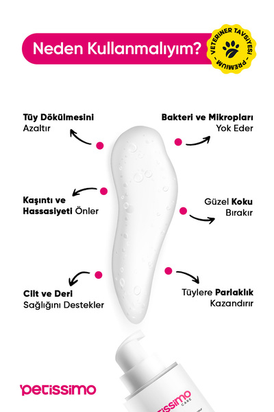 Petissimo Care Kuru Köpek Şampuanı - Bit Pire Kene Ve Parazit Önleyici - Tüy Dökülmesi Karşıtı - 200 ml