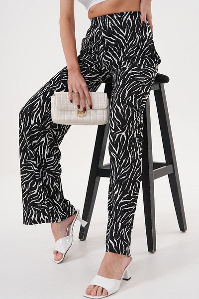 lzv Women's Zebra Pattern Thin Satin Summer Loose Wide Leg Sweatpants – Lightweight & Stylish
