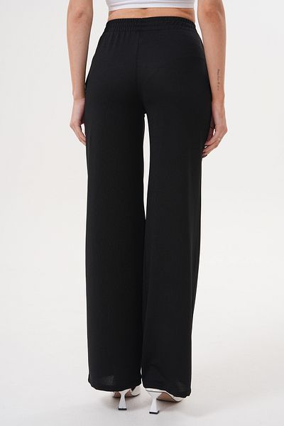 lzv Women's Plain Black Thin Satin Summer Loose Wide Leg Sweatpants – Comfortable & Stylish
