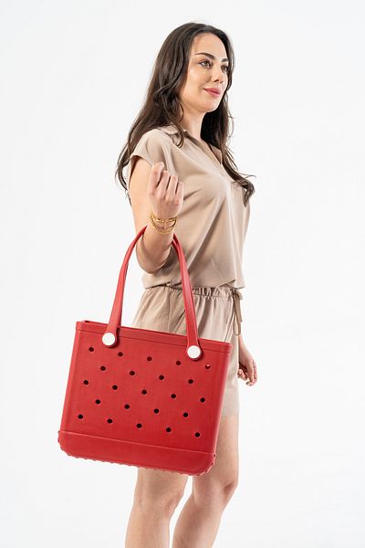 Hilaliart Red Eva Beach Bag - Vibrant Color, Waterproof, Perforated