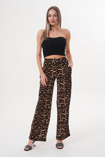 lzv Women's Leopard Print Thin Satin Summer Loose Wide Leg Sweatpants – Lightweight & Stylish